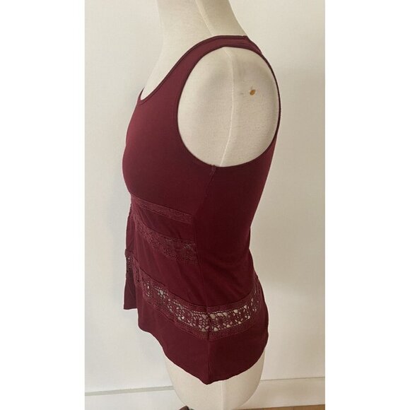 Wild Blue X Sadie Robertson Women’s Burgundy Red Tank Top S Peep Hole - Picture 2 of 7